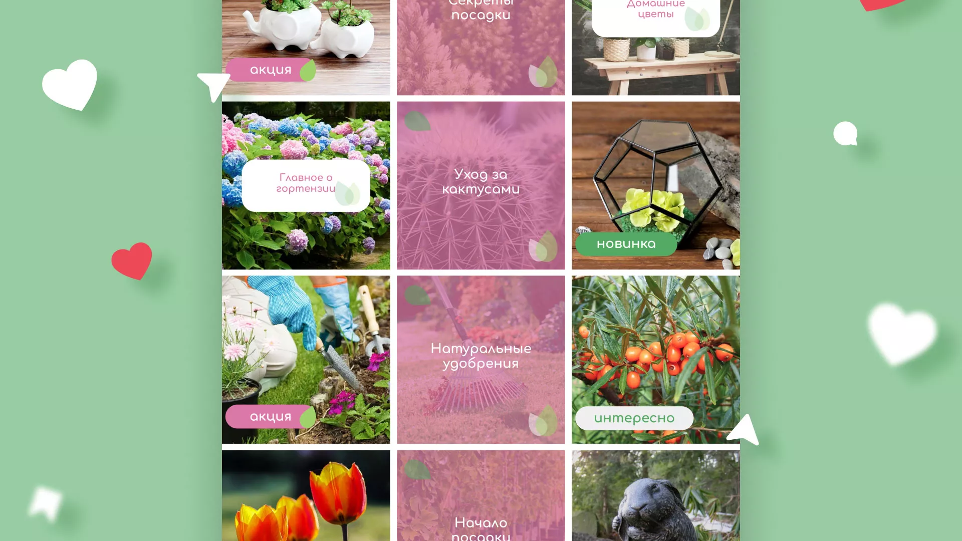 Разработка оформления профиля Instagram для магазина «Floraint» в Тетюшах